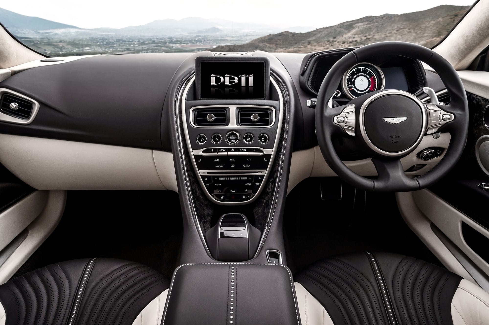 A view from inside the DB11 driver's seat A view from inside the DB11 driver's seat
