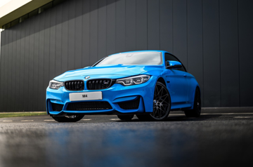 Macao blue m4 exterior front quarter
