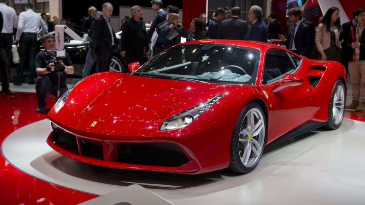 The Ferrari 488 GTB takes to the stage at the 2015 Geneva Motor Show The Ferrari 488 GTB takes to the stage at the 2015 Geneva Motor Show