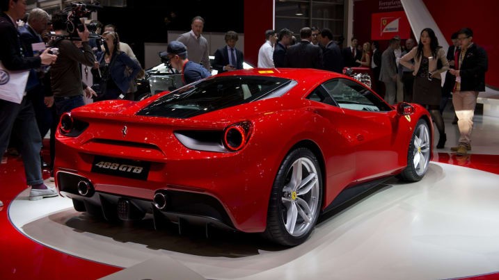 The Ferrari 488 GTB takes to the stage at the 2015 Geneva Motor Show The Ferrari 488 GTB takes to the stage at the 2015 Geneva Motor Show